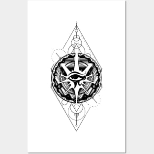 All Seeing Eye - Black Posters and Art